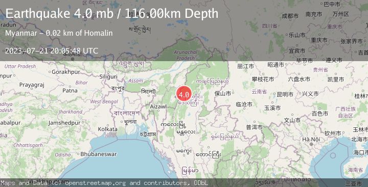 Map of MYANMAR-INDIA BORDER REGION