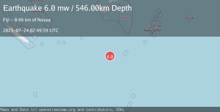 Map of SOUTH OF FIJI ISLANDS
