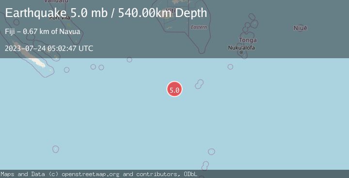 Map of SOUTH OF FIJI ISLANDS