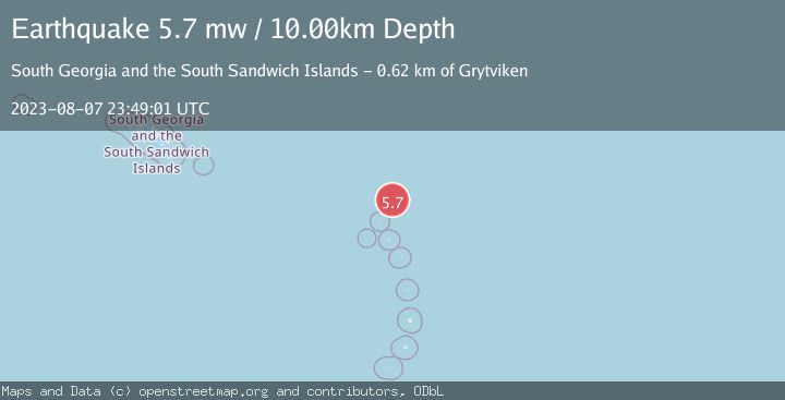 Map of SOUTH SANDWICH ISLANDS REGION