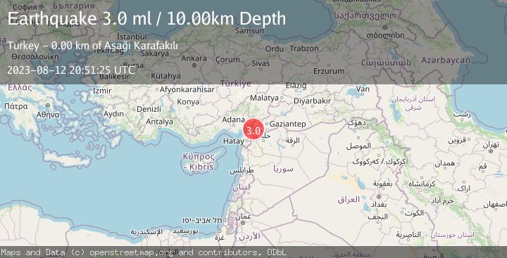 Map of TURKEY-SYRIA BORDER REGION