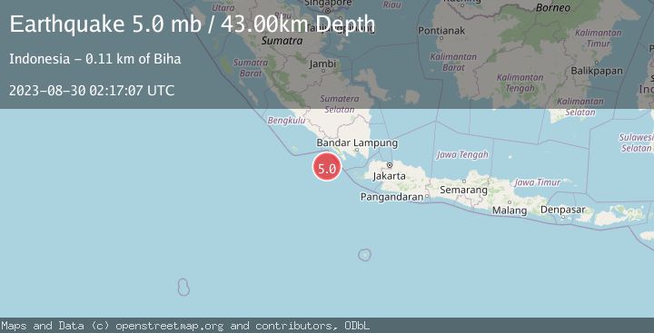 Map of SOUTHWEST OF SUMATRA, INDONESIA