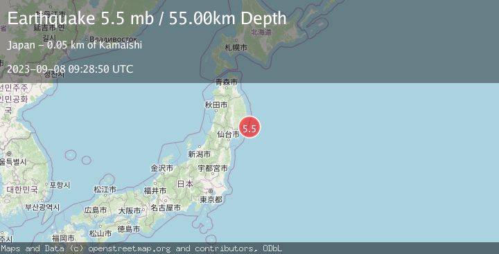 Map of NEAR EAST COAST OF HONSHU, JAPAN