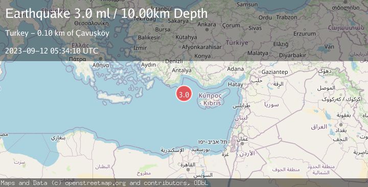 Map of EASTERN MEDITERRANEAN SEA