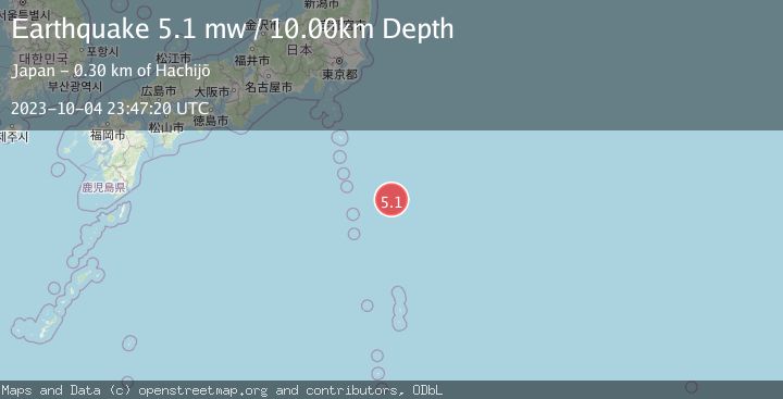 Map of IZU ISLANDS, JAPAN REGION