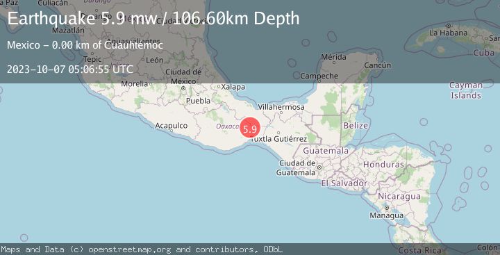 Map of OAXACA, MEXICO