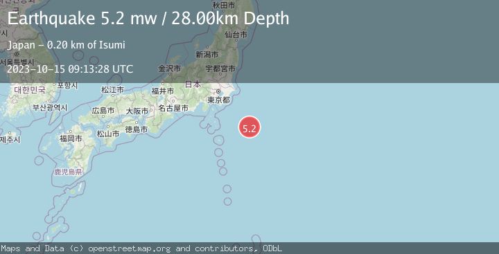 Map of OFF EAST COAST OF HONSHU, JAPAN