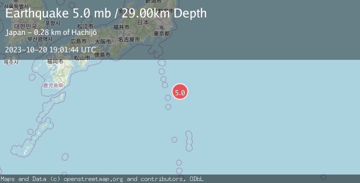 Map of IZU ISLANDS, JAPAN REGION