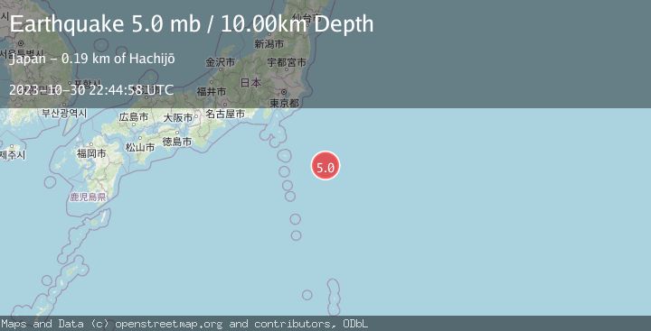 Map of IZU ISLANDS, JAPAN REGION