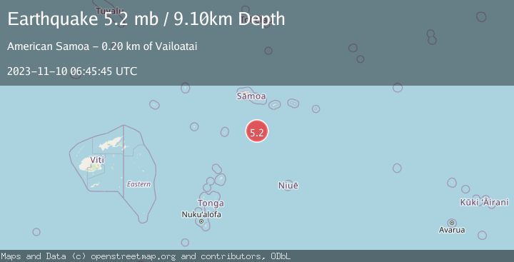Map of SAMOA ISLANDS REGION