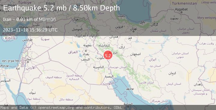 Map of IRAN-IRAQ BORDER REGION
