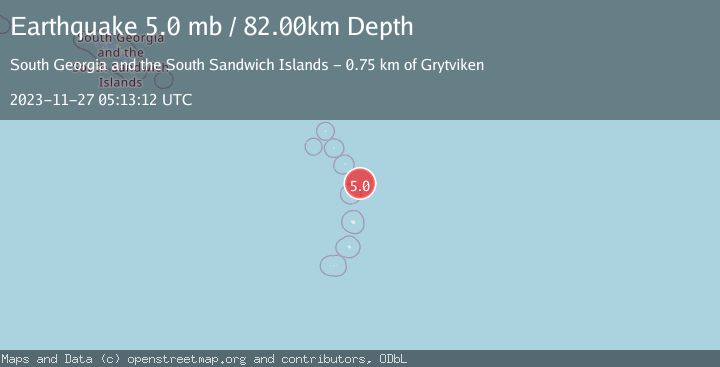 Map of SOUTH SANDWICH ISLANDS REGION