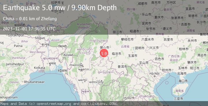 Map of MYANMAR-CHINA BORDER REGION