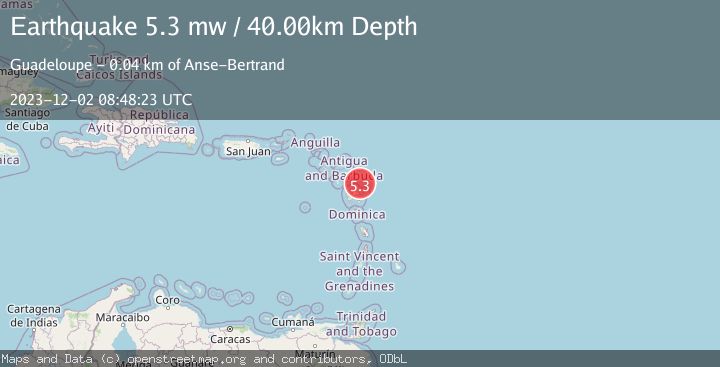 Map of GUADELOUPE REGION, LEEWARD ISL.