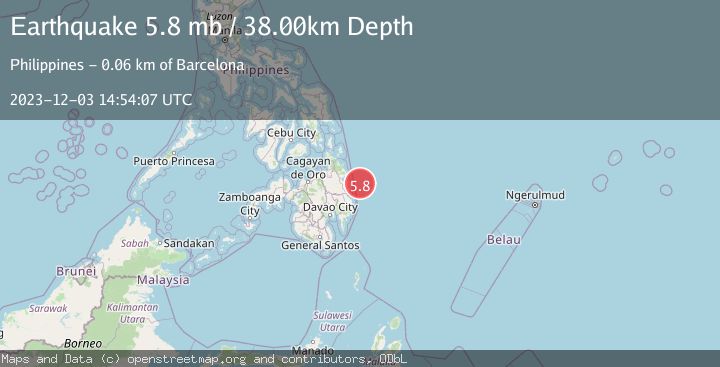 Map of MINDANAO, PHILIPPINES