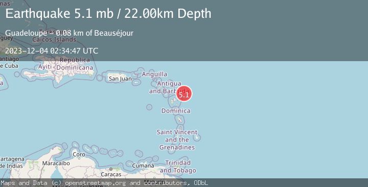 Map of GUADELOUPE REGION, LEEWARD ISL.