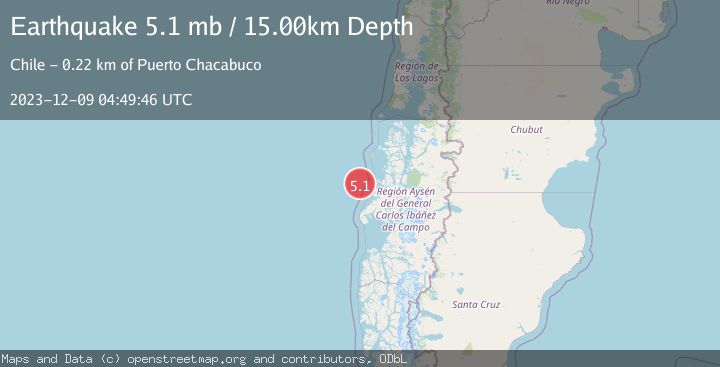 Map of OFF COAST OF AISEN, CHILE