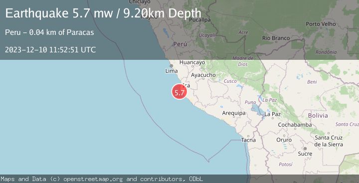 Map of NEAR COAST OF CENTRAL PERU