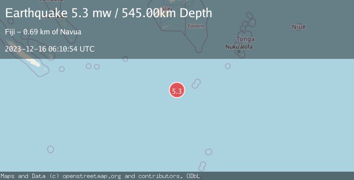 Map of SOUTH OF FIJI ISLANDS