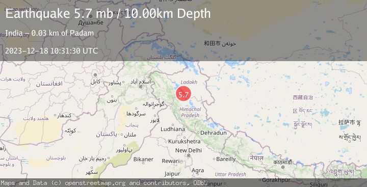 Map of KASHMIR-INDIA BORDER REGION