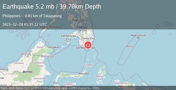 Map of MINDANAO, PHILIPPINES