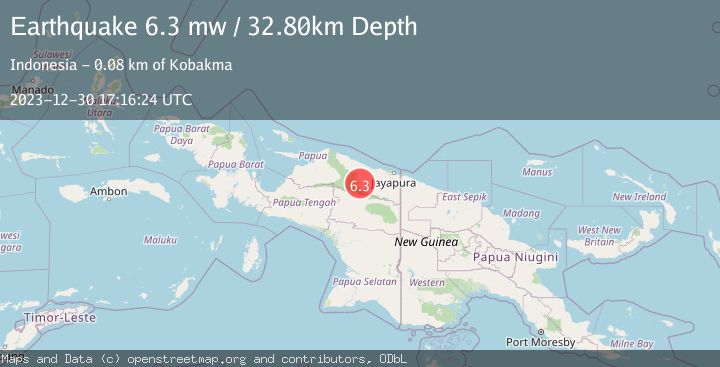Map of PAPUA, INDONESIA