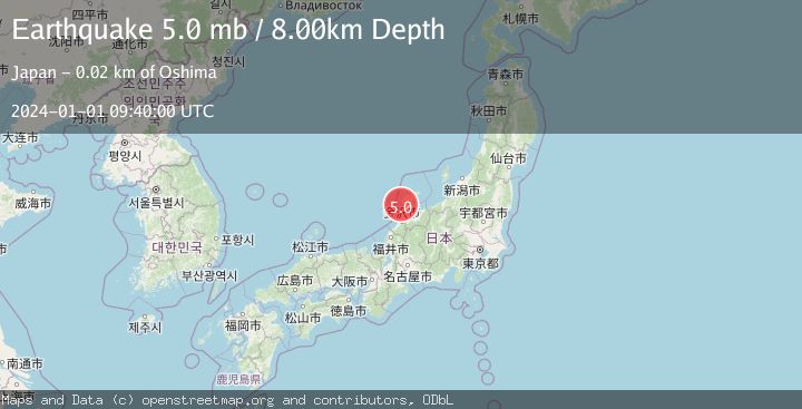 Map of NEAR WEST COAST OF HONSHU, JAPAN