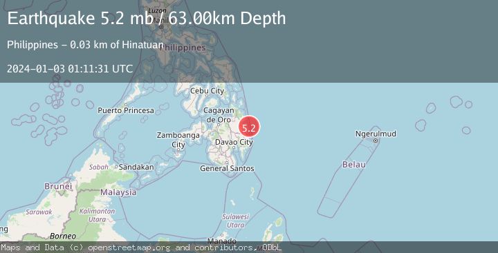 Map of MINDANAO, PHILIPPINES