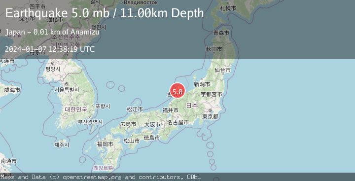 Map of NEAR WEST COAST OF HONSHU, JAPAN