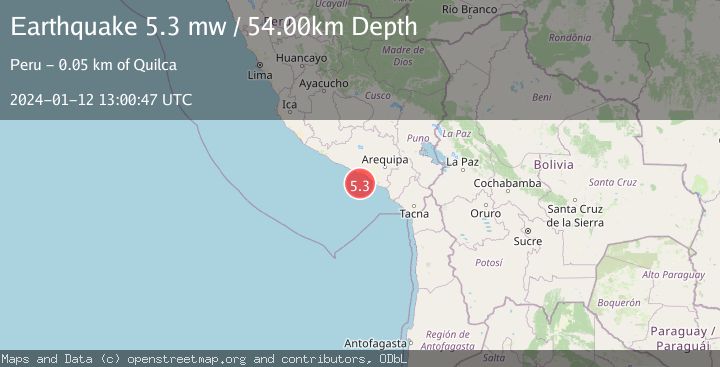 Map of NEAR COAST OF SOUTHERN PERU