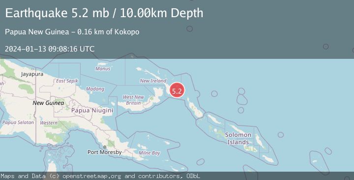 Map of NEW IRELAND REGION, P.N.G.