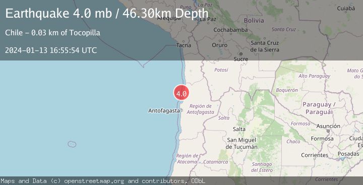 Map of OFFSHORE ANTOFAGASTA, CHILE