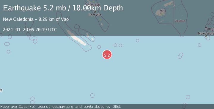 Map of SOUTHEAST OF LOYALTY ISLANDS