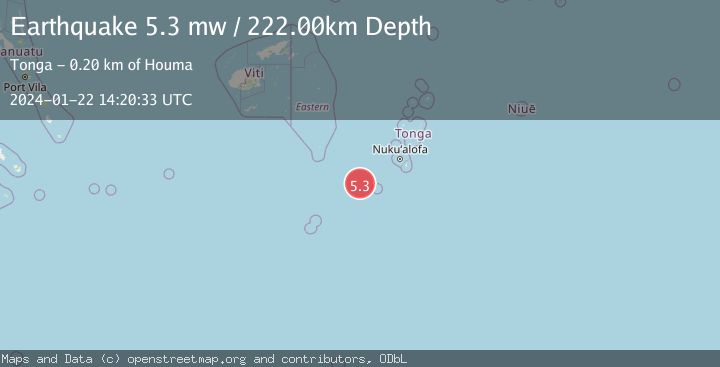 Map of SOUTH OF FIJI ISLANDS