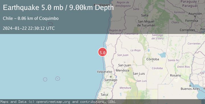 Map of OFFSHORE COQUIMBO, CHILE