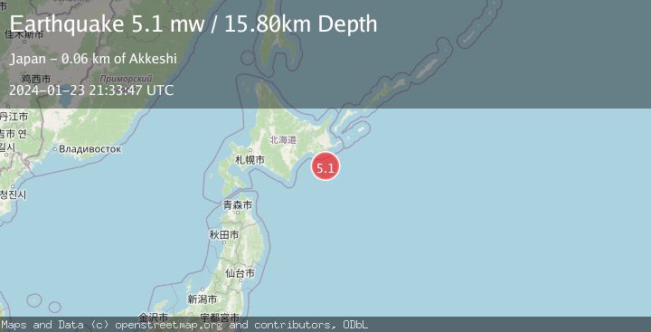Map of HOKKAIDO, JAPAN REGION