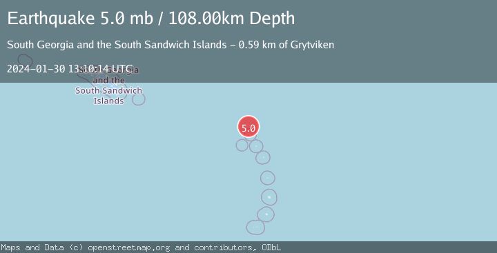 Map of SOUTH SANDWICH ISLANDS REGION