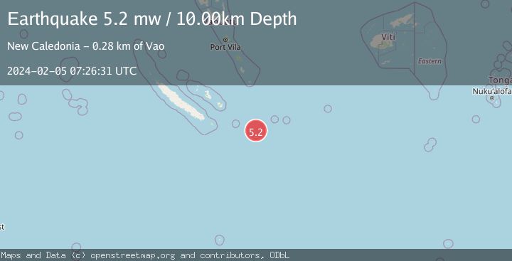 Map of SOUTHEAST OF LOYALTY ISLANDS