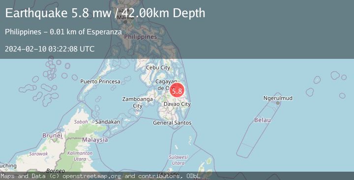 Map of MINDANAO, PHILIPPINES
