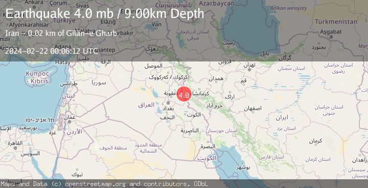Map of IRAN-IRAQ BORDER REGION