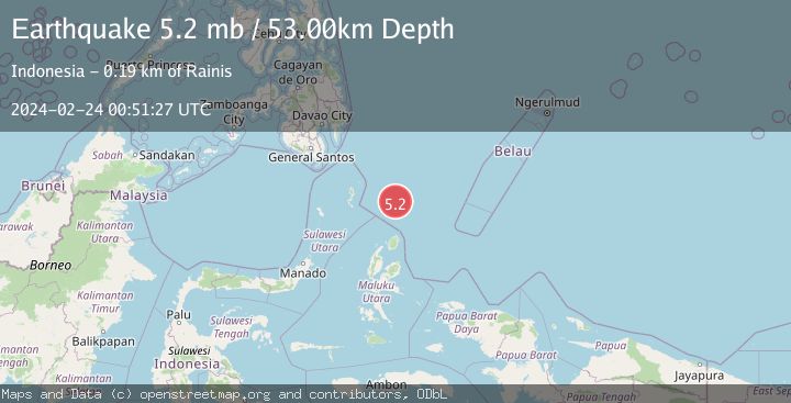 Map of NORTH OF HALMAHERA, INDONESIA
