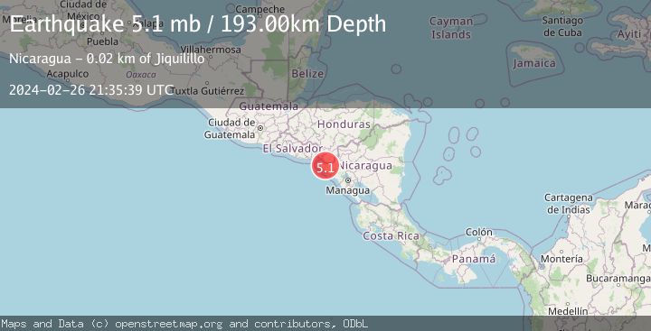 Map of NEAR COAST OF NICARAGUA
