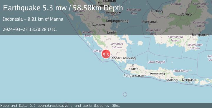 Map of SOUTHERN SUMATRA, INDONESIA