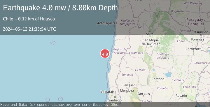 Map of OFF COAST OF ATACAMA, CHILE