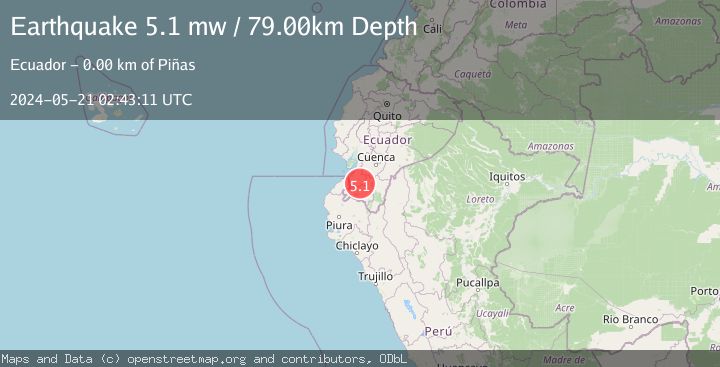 Map of NEAR COAST OF ECUADOR