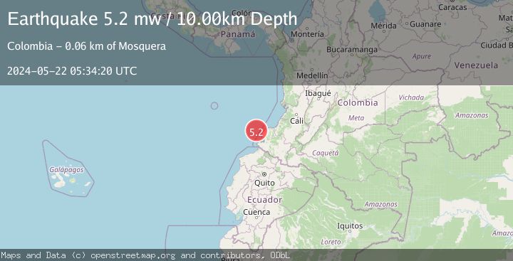 Map of NEAR WEST COAST OF COLOMBIA