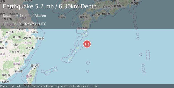 Map of SOUTHEAST OF RYUKYU ISLANDS