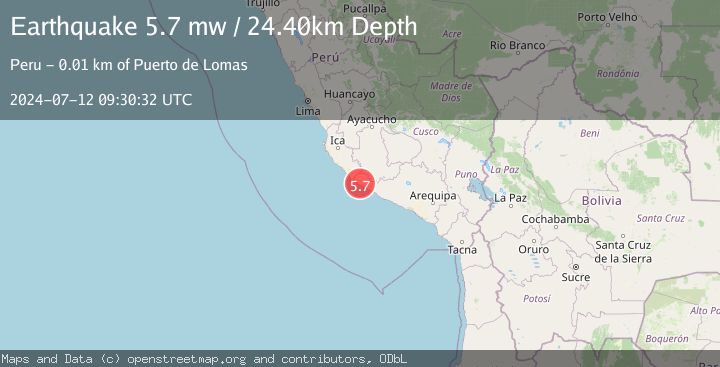 Map of NEAR COAST OF SOUTHERN PERU