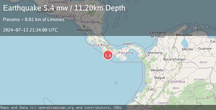 Map of PANAMA-COSTA RICA BORDER REGION