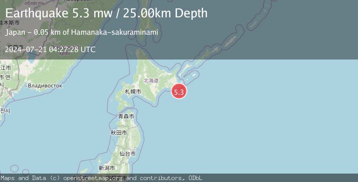 Map of HOKKAIDO, JAPAN REGION